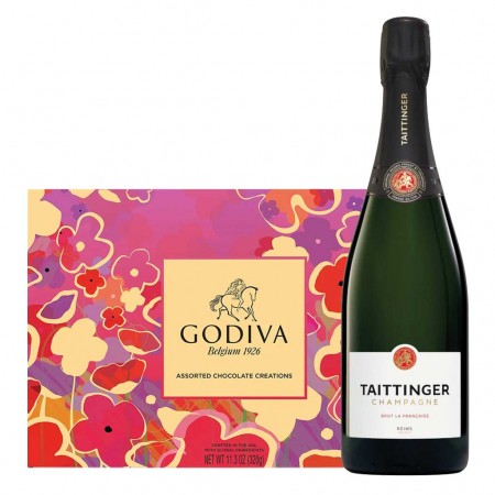 Taittinger Champagne And 26 PC Godiva Gift Set