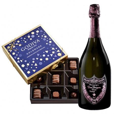 Dom Perignon Rose Champagne & Godiva Chocolates Gift Set Dom Perignon Rose Champagne & Godiva Chocolates Gift Set