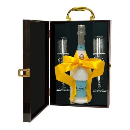 Hand-Painted Sparkling Wine And Flutes Gift Set Hand-Painted Sparkling Wine And Flutes Gift Set