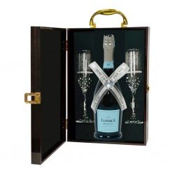 Sparking Wine Gift Set with Crystal Champagne Flutes