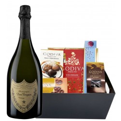 Dom Perignon & Assorted Godiva Chocolates Gift Basket