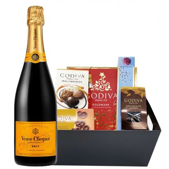 Veuve Clicquot and Assorted Godiva Chocolates Basket Veuve Clicquot and Assorted Godiva Chocolates Basket