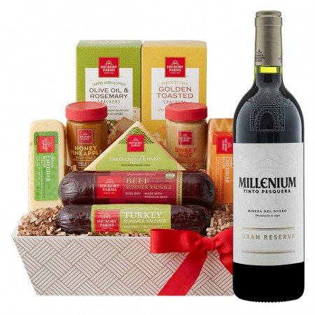 Tinto Pesquera Millenium Ribera Gran Reserva Wine And Cheese Gift Basket