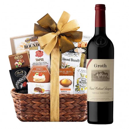 Groth Cabernet Sauvignon Wine with Bon Appetit Gourmet Gifts Basket