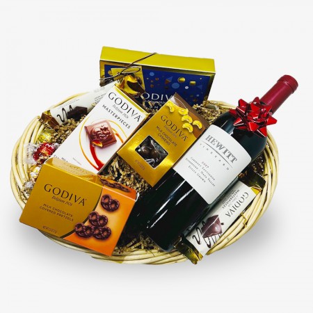 Hewitt Cabernet Wine And Godiva Connoisseur Gift Basket Hewitt Cabernet Wine And Godiva Connoisseur Gift Basket