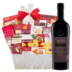 Joseph phelps insignia red blend Wine And Godiva chocolate gift basket