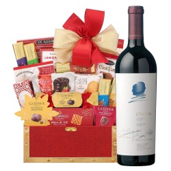 Opus One Cabernet Red Wine And Golden Gift Basket