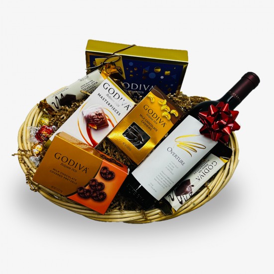 Opus One Overture Red Wine And Godiva Connoisseur Gift Basket