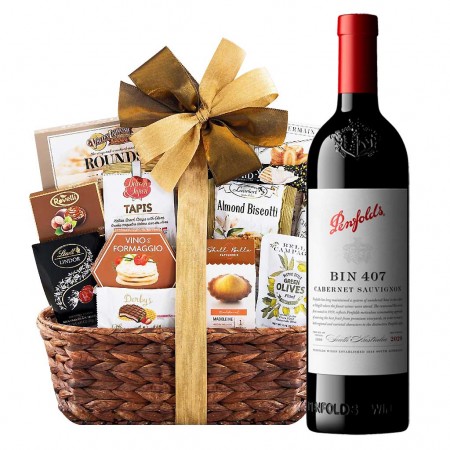 Penfolds Bin 407 Cabernet Sauvignon And Bon Appetit Gourmet Gift Basket 