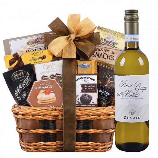 Zenato Pinot Grigio Wine & Bon Appetit Gourmet Gift Basket