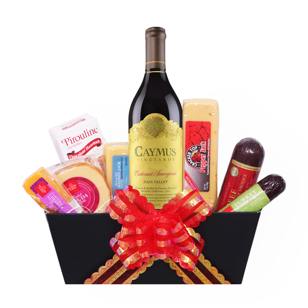 Buy Caymus Wine And Cheese Gift Basket Online