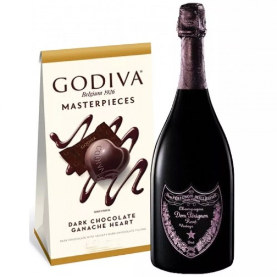 Dom Perignon Rose Champagne & Godiva Chocolates Gift Set
