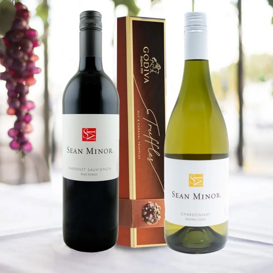 Sean Minor Cabernet Sauvignon And Chardonnay Combo With Godiva Long Sean Minor Cabernet Sauvignon And Chardonnay Combo With Godiva Long