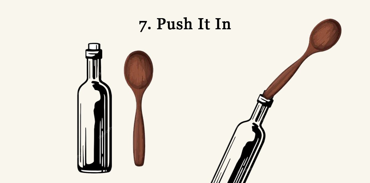 Push It In Method To Open Wine Bottle Without Corkscrew Push It In Method To Open Wine Bottle Without Corkscrew