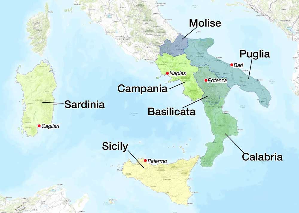 Southern Italy Wine Regions