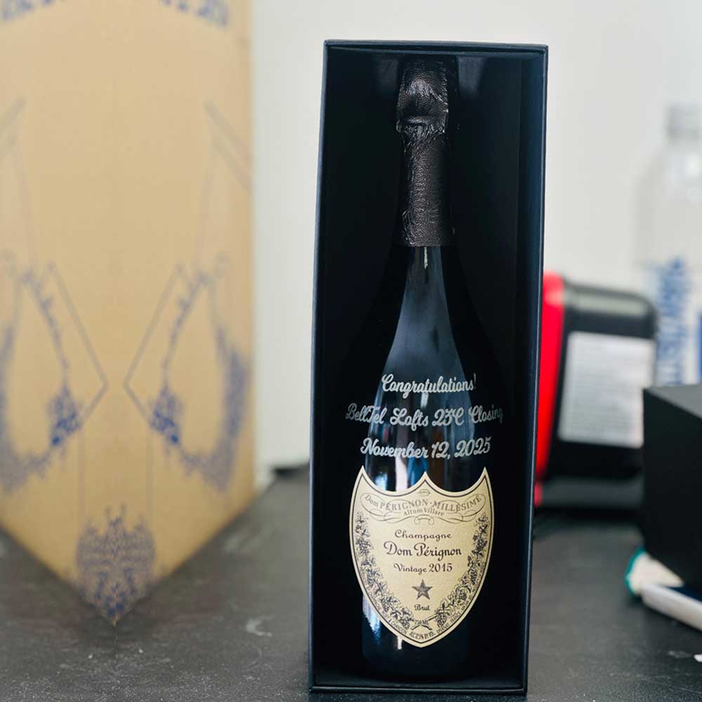 engraved dom perignon brut-vintage champagne