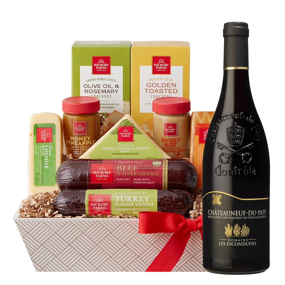 Chateauneuf du Pape Wine and Cheese Gift Basket