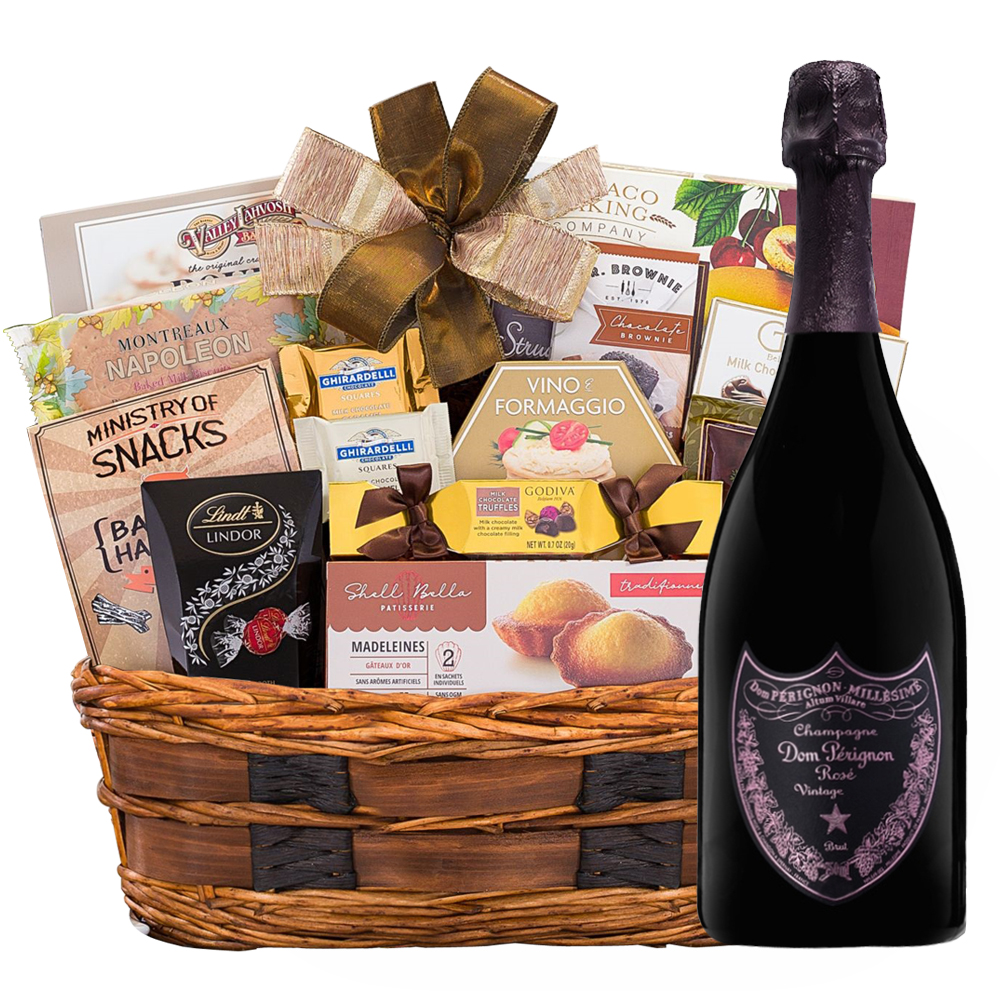 Dom Perignon Rose Gift Basket
