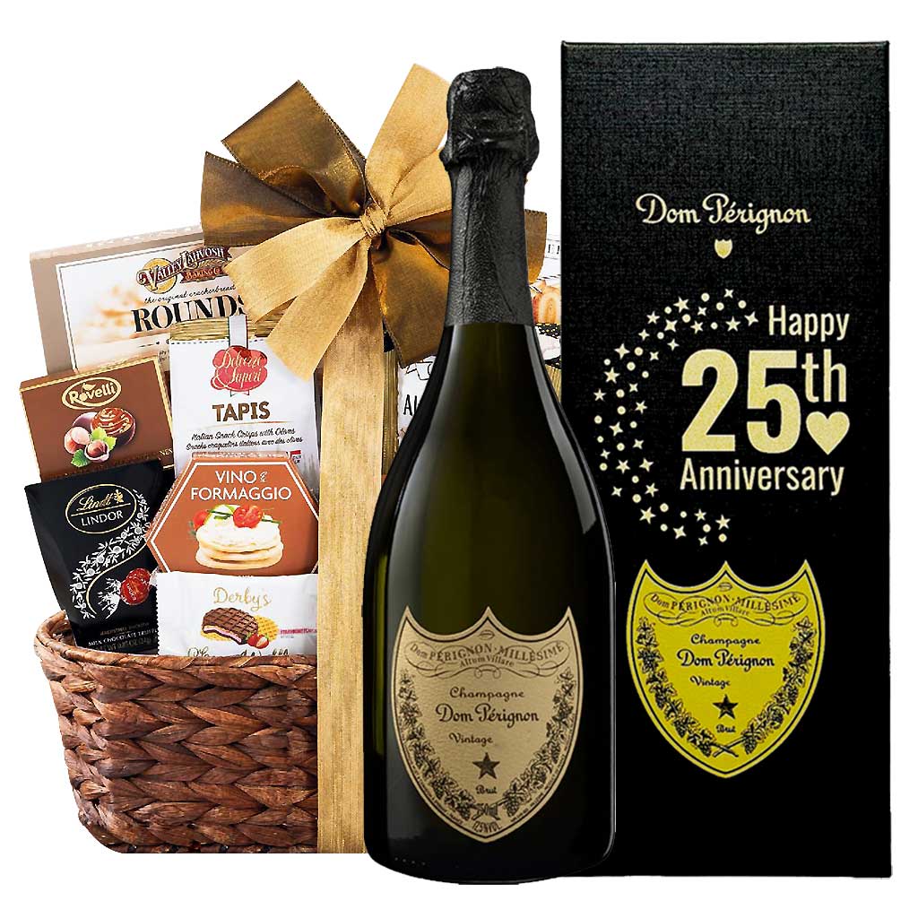 Personalized Dom Perignon Anniversary Gift Basket Personalized Dom Perignon Anniversary Gift Basket