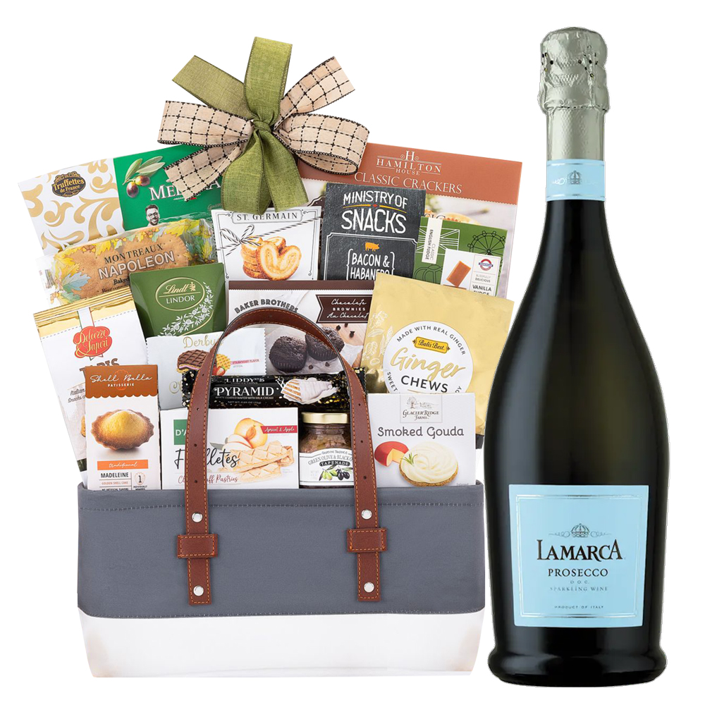 Sparkling Wine and Cheese Gift Basket