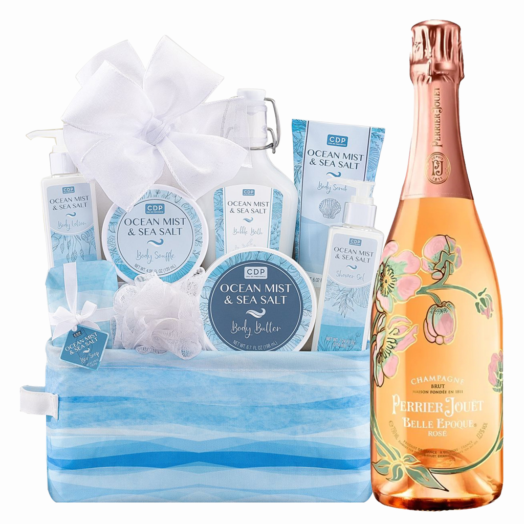 Perrier-Jouët Belle Époque Rosé With Ocean Mist Spa Gift Basket