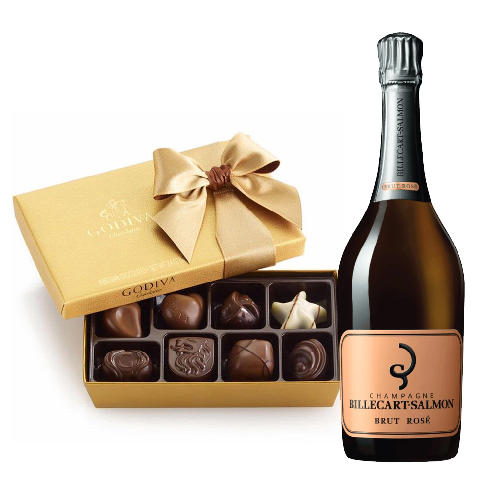 Billecart-Salmon Brut Rose With Godiva Chocolates Billecart-Salmon Brut Rose With Godiva Chocolates
