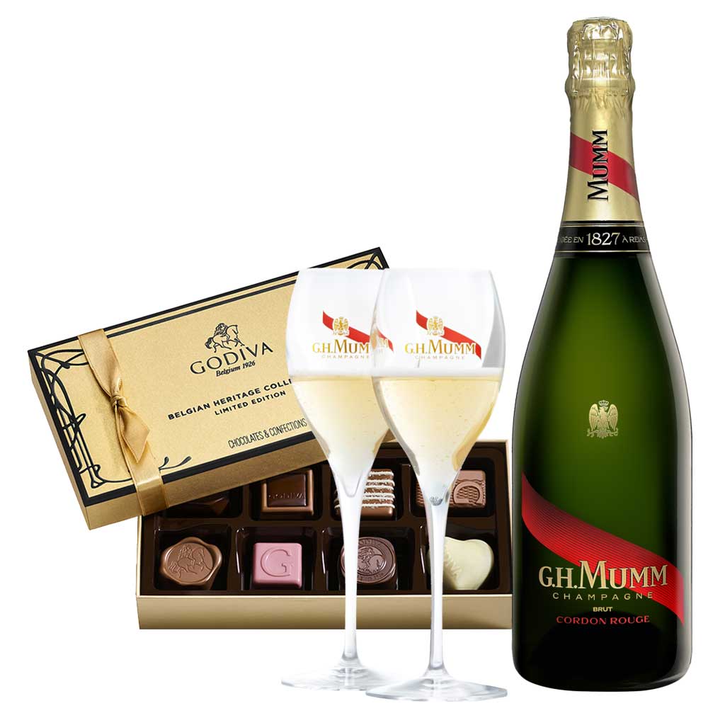 G.H. Mumm Gift Set + Godiva 8 PC G.H. Mumm Gift Set + Godiva 8 PC